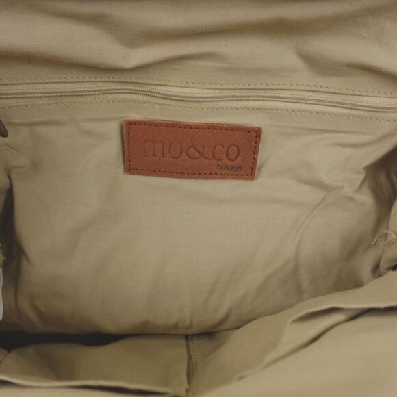 Mo &‎ Co Bag Purse Carry On Weekender Suede Leather Gray Blue Mixed Media Boho - Picture 12 of 16